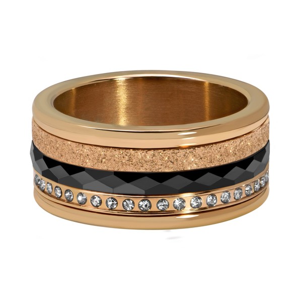 Quiges Multi Stackable Ring/Combination Ring Stainless Steel with Base Ring