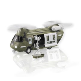 Lollipop United States Army Helicopter Toy, Military Rescue Copter w/Lights, Sound & Accessories, Soldier Transport Aircraft Model, 3+