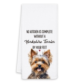 OSLYSOF Yorkshire Terrier Gifts Kitchen Towels, Yorkie Gifts for Yorkie Mom Lovers Women, Dog Tea Towels Dish Hand Towel, Funny Dog Kitchen Decor, 16x24 Inch