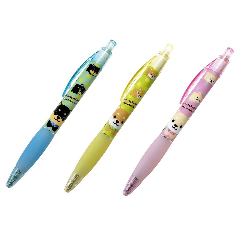 Traveling Mame Shiba Ballpoint Pen Set of 3 Black Ink