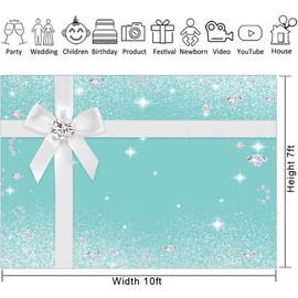 Diamond Background, Bowknot Co Blue Tufted Photography Backdrop, 10x7ft Party Decoration Banner, Photo Video Studio Props LSGE1215