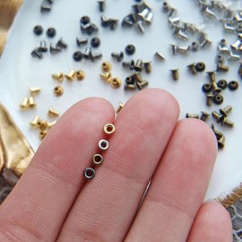1mm(Inner Diameter) Tiny Eyelet, in 4 Colors, for Doll Clothes and Shoes Making, Mini Craft Supply, 20 PCS (Black)