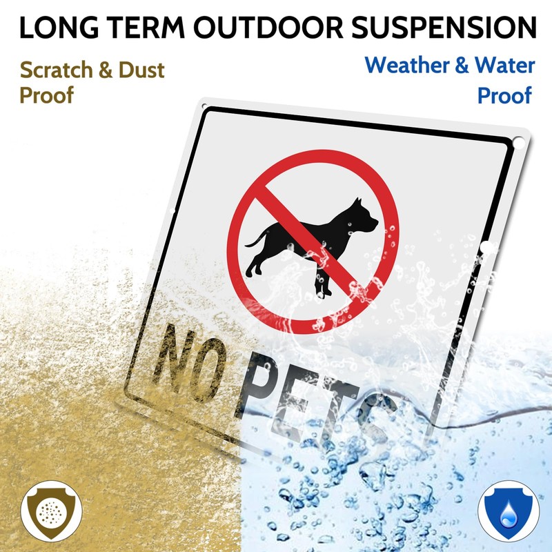 BTHUKO No Pets Allowed Aluminum Metal Sign, No Dogs, Cats,