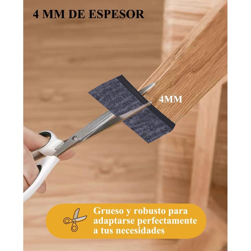 Almohadillas Protectoras de Fieltro para Muebles, 3 Cintas Almohadillas para