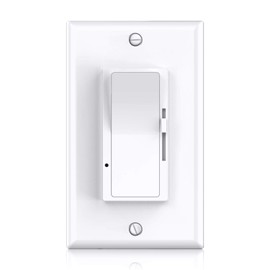 0-10V Dimmer Switch for LED/ CFL/ Incandescent/ Halogen, 3-Way or Single Pole Low Voltage Dimmer Switch, 600W Max, ETL Listed, Wall Plate Included, White 1-Pack