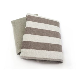Kosugizen Mini Bath Towel, Border & Color, Set of 2, Gray