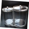 WOONEKY Acrylic Double Hole Cotton Swab Box Makeup Case Lid