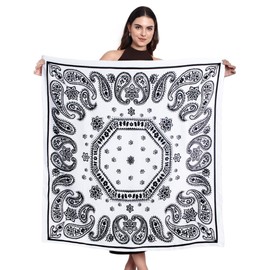 stylFRSH Large Square Hair Scarf for Women Silk Like Curly Headband Tie Sleeping at Night Fashion Bandana Headscarf 35"