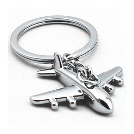 DonJordi Keyring with Small Silver Plane for the Big Journey, Gift for Pilots, Flight Attendants and Travel Lovers, silver