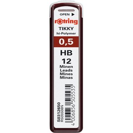 rOtring Hi-Polymer 0.50mm Fine Mechanical Pencil Lead Set B (12 Leads), HB (12 Leads), 2B (12 Leads)