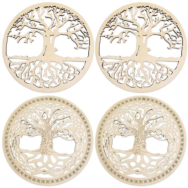 WMUVAZA Coasters, Set of 4 Cork Coasters, Tree of Life