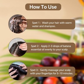 SAISZE Batana Oil for Hair Growth - 2 fl.oz Organic Hair Oil for Moisturizing, All Hair Type, 100% Pure & Natural Essential Oil