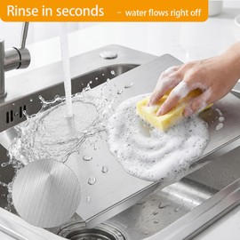 Stainless Steel Cutting Board with Lip for Kitchen, Metal (15.7×11.8 inch) Chopping Board with Counter Lip for Meat Vegetables Fruit, Double-Sided Dough Kneading Board for Baking