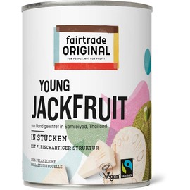 Jackfruit by fairtrade ORIGINAL | Jackfruit Meat Substitute | Vegan Meat | Jackfruit in Tin | Fair Trade Jackfruit | Young Jackfruit in Pieces (1 Tin (550g))
