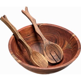 Mountain Woods Set of 2 Luxury & Elegant Acacia Salad Server/Utensil set - 12"