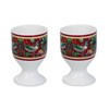 William Morris Red Strawberry Thief Boiled Egg Cups Stand Holder
