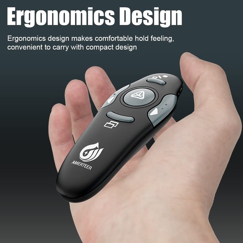 AMERTEER Presentation Clicker Wireless Presenter Remote Clicker for PowerPoint Presentations