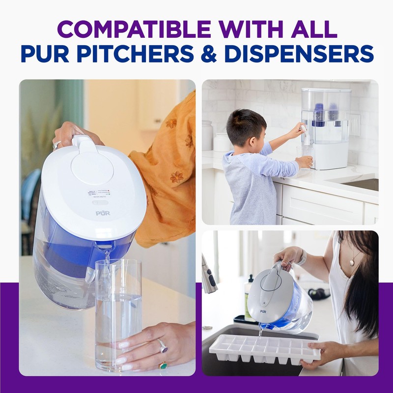 PUR Water Pitcher & Dispenser Replacement Filter 4-Pack, Genuine PUR