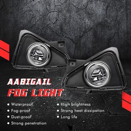 Driving Fog Lights Lamps Replacement for Toyota RAV4 2016 2017 2018 with H16 12V 19W Halogen Bulbs & Switch and Wiring Kit (Clear Lens)