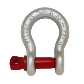 Crosby Screw Pin Anchor Shackle Carbon Steel, Galvanized, 2 Ton WLL, 1/2" Size, G-209