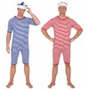 Bathing costume, blue/white (Medium)