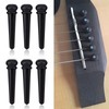 6Pcs Ebony Bridge Pins With Abalone Shell for Acoustic Folk