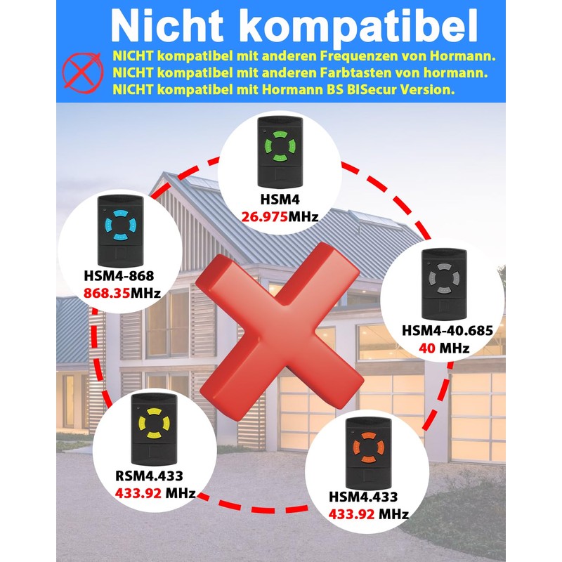 Selridasia 2 x 26.995 MHz garage door remote control for