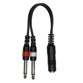 Kurrent Electric (5) Pack 1/4 Inch Stereo TRS Female to 2 X 1/4 Inch Male Mono Y Splitter Cable