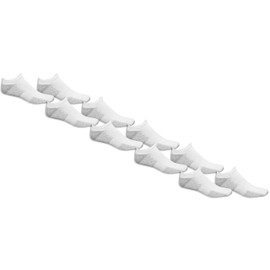 Fruit of the Loom Men Value 10 Pair Pack Socks, No Show-White (10 Pack), 6-12