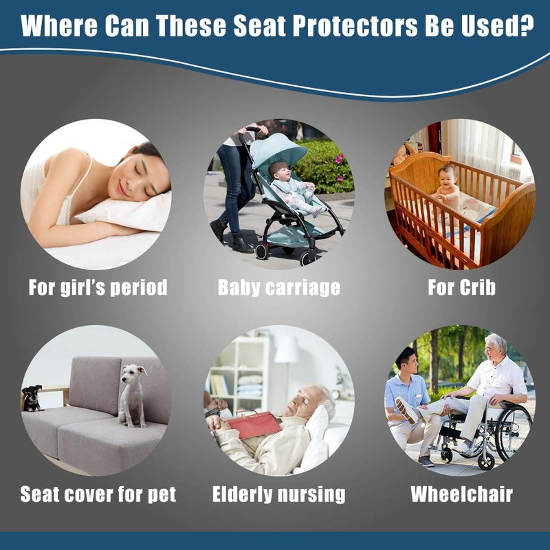 GRUENERDE Waterproof Incontinence Pads for Chair 2pcs Washable Seat Pads