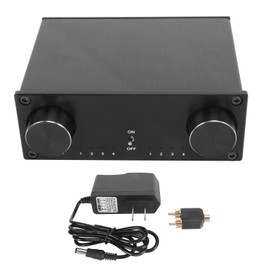 HiFi Sound Switcher 4 in 4 Out Dual Channel Gold Plated RCA Socket Silent Lossless Sound Signal Source Switcher 100‑240V US Plug