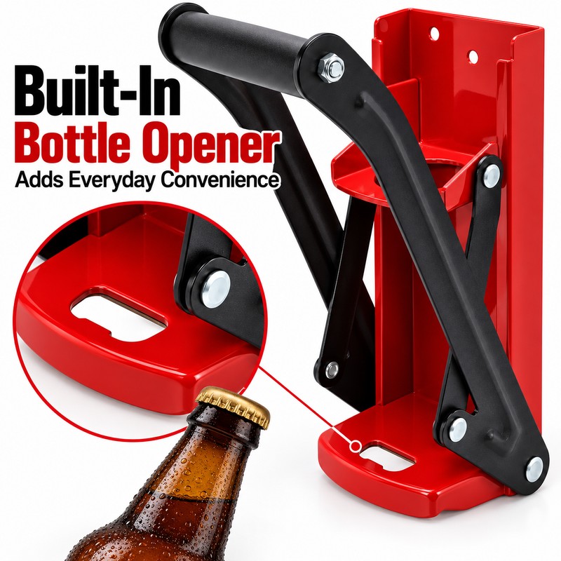 16 oz Wall-Mounted Can Crusher for Recycling – Manual Aluminum