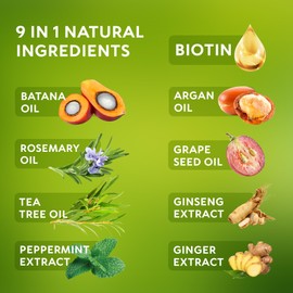 Batana Oil Shampoo for Hair Growth - Routine Shampoo for Thinning Hair for Women & Men - 9-in-1 Natural Hair Loss Shampoo with Biotin, Rosemary Oil - Thickening Hair Treatment & Regrowth