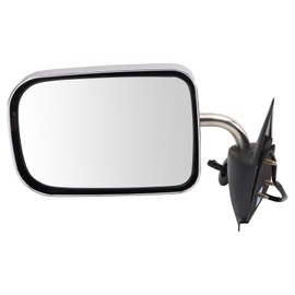 TRQ Left Mirror Power with Chrome Cover Drivers Side Compatible with 1994-1997 Dodge Ram 1500 Ram 2500 Ram 3500 CH1320132