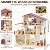 Lehoo Castle Wooden Dollhouse for Girls, Doll House with 5