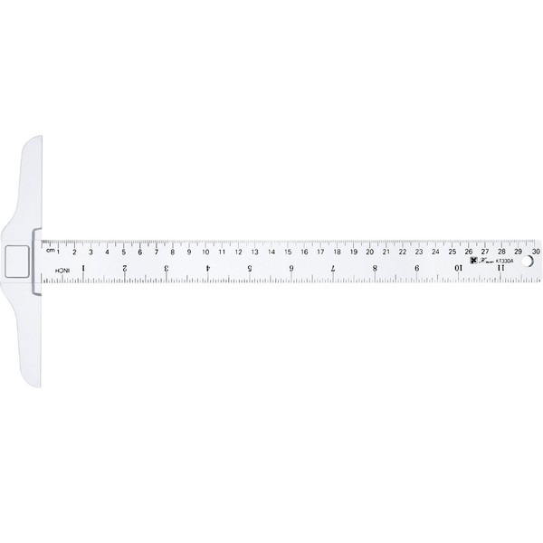 12 Inch/30 cm Junior T-Square Plastic Transparent T-Ruler for Drafting