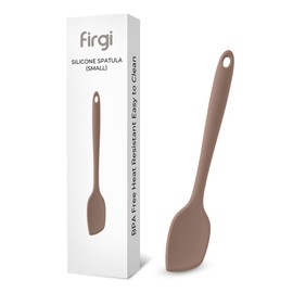 Platinum Silicone Spatula – BPA Free Silicone Spatula for Cooking – Heat Resistant Cooking Utensils for Non Stick Pans – One-Piece Spoonula for Baking, Mixing & More – Kitchen Scraper 9.3” Taupe Brown