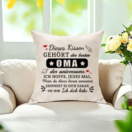 Hasodeo Original Grandma Gift from Grandchildren Mother's Day Gift for Grandma Women Gifts for Grandma Grandmother Cushion Cover Gift Idea Grandma Birthday Christmas (Grandma)