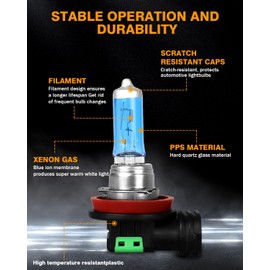 NSDXCT Fit For Honda Accord 2013-2015 Coupe 2008-2012 Halogen Headlight Bulbs 9005 High Beam+H11 Low Beam+H11 Fog Light Bulbs Front Light, Super Bright Car Headlight Replacement Bulb, 6PCS