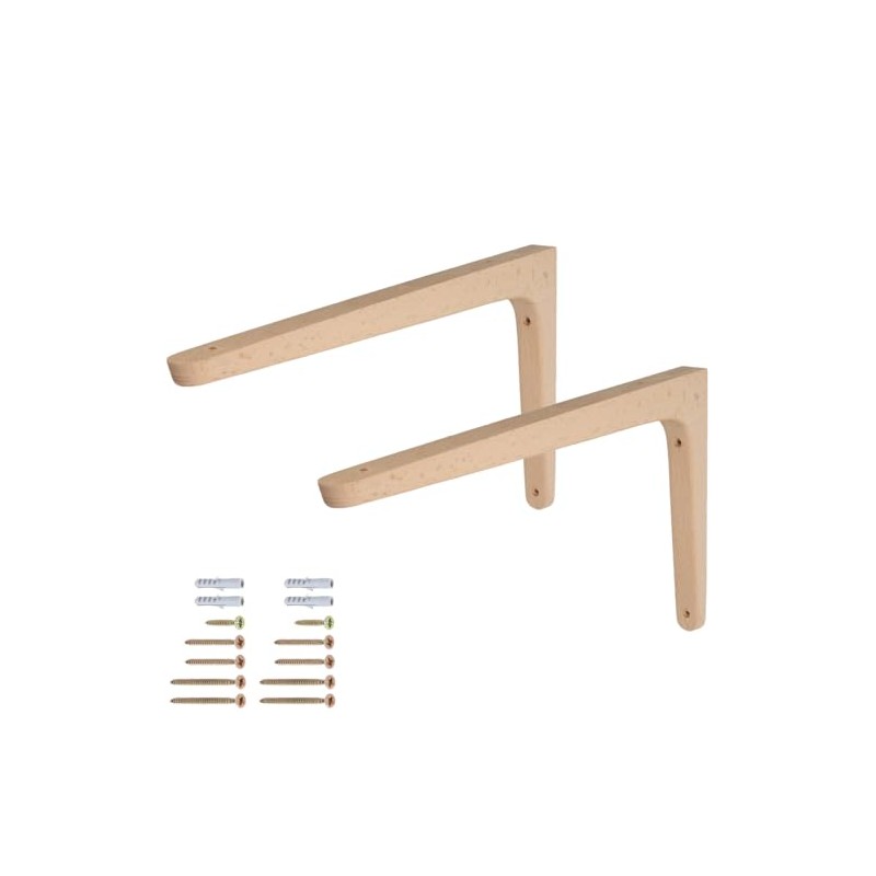 MS Beschläge Wooden Console Single or Pair Shelf Brackets Beech