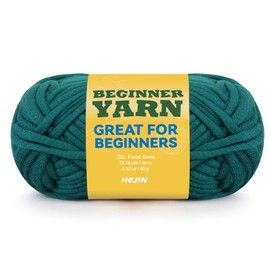 60g Forest Green Yarn for Crocheting and Knitting;66m (72yds) Cotton Yarn for Beginners with Easy-to-See Stitches;Worsted-Weight Medium #4;Cotton-Nylon Blend Yarn for Beginners Crochet Kit Making