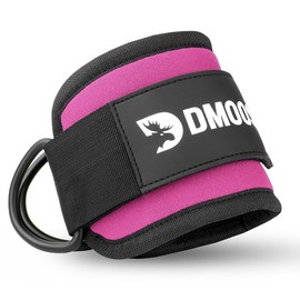 DMoose Ankle Straps for Cable Machines – Build Stronger Glutes with Secure and Comfortable Straps - Color: Pink, Size: Pair