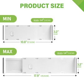 Zruitong 5 Pack Drawer Dividers 3.2" High Slim Organizers Expandable 10.8-17.9" Adjustable Separators for Shallow Drawers Kitchen Utensils Baby Clothes Underwear Storage-White(Short)