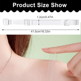 Invisible Clear Bra Straps, Invisible Clear Bra Straps, Transparent Bra Straps, Transparent Bra Straps, Adjustable Transparent Bra Straps for Women, 4 Pairs, transparent