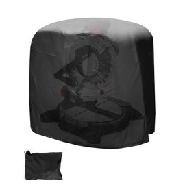 QWORK Dustproof Miter Saw Cover, 210D Oxford Cloth with Bottom Drawcord Fits Most Miter Saws, Planers, Machine Tools, Rustproof and Waterproof, Black