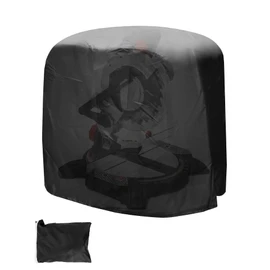 QWORK Dustproof Miter Saw Cover, 210D Oxford Cloth with Bottom Drawcord Fits Most Miter Saws, Planers, Machine Tools, Rustproof and Waterproof, Black
