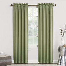 Sun Zero Easton Blackout Energy Efficient Rod Pocket Curtain Panel, 40" x 95", Sage Green
