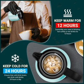 WYHVAND 27Oz Thermal Coffee Carafe for Hot/Cold, Stainless Steel Thermos Carafe for Hot Liquids, Dustproof Insulated Hot Water Carafe for Party/Home,Blue