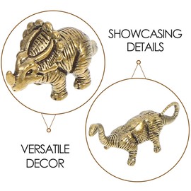 PRETYZOOM Detailed Mini Dinosaur Sculptures Set of 6 Animal Statues Made of Golden Brass Stylish Table Decoration for Birthday