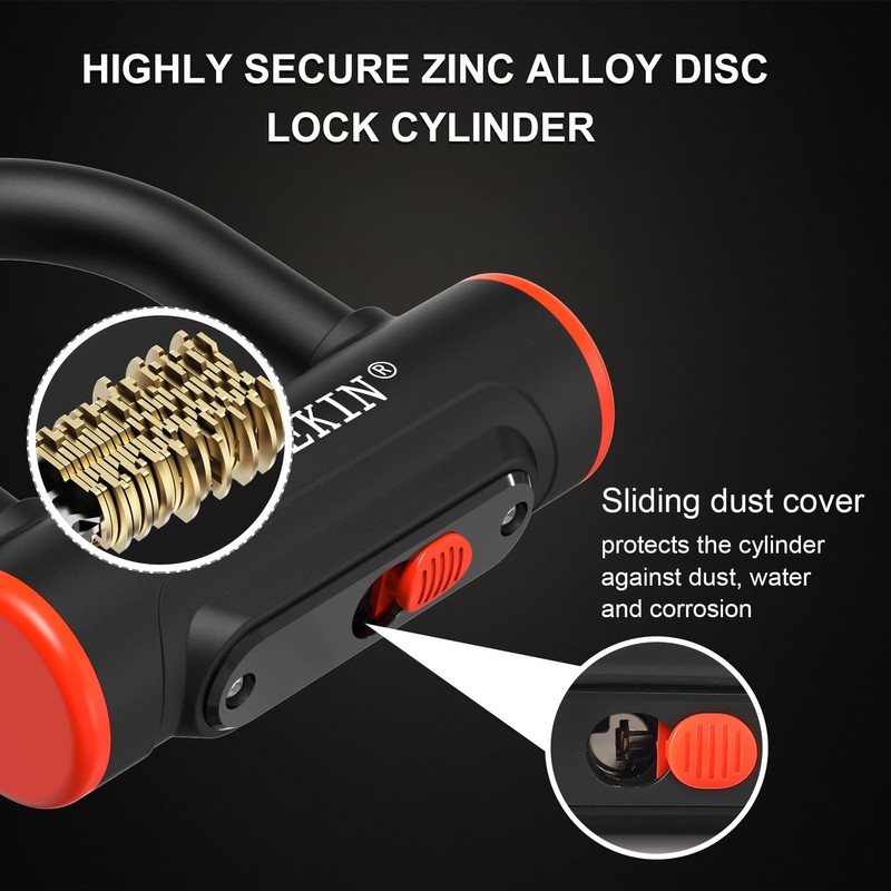 INTEKIN Motorcycle Lock 3.3FT/100cm Bicycle Chain Locks 8mm/10mm Thick Bike